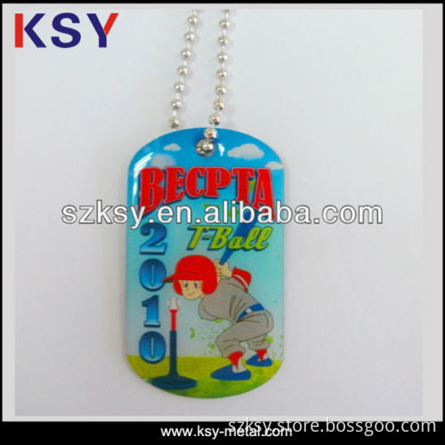 epoxy men's stainless steel dog tag on chain